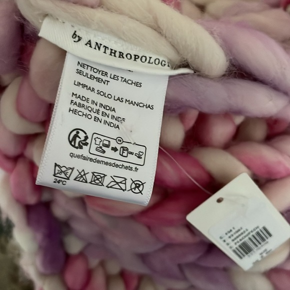 Anthropologie Chunky Knit Wool Throw Blanket, NWT - Picture 5 of 6